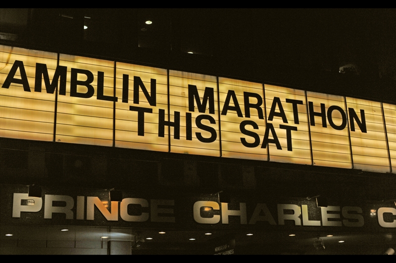 The giant marquee above the Prince Charles Cinema elects not to give away too much information on the event... like the fact that there IS an event, and that it's for a movie they're not mentioning on the marquee. They also chose not to put out any movie posters as part of the illicit, underground vibe they're clearly going for. I can't wait til Pepsi decides to rebrand itself like this.