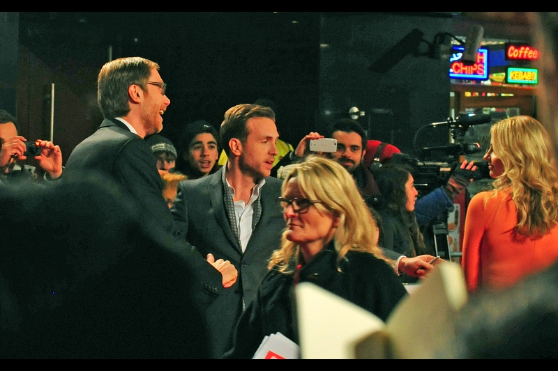 Steve Merchant is at far left and tall enough to reach into the lower troposphere, and is best known for his association with comedian Ricky Gervais. Rafe Spall appears not to have heard of him?