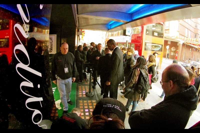 I usually dual-wield DSLRs at a premiere (because I can), but for this one, I was sticking with just one. And even more bravely (??), I elected to shoot on nothing but my Samyang 8mm (a diagonal 180 degree fisheye!). Well... if you're going to fail, do so spectacularly is my philosophy!