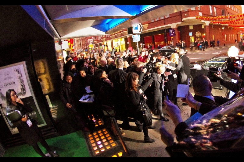 The force of flashes turns the newly arrived Nicole Kidman (far right) white, but I think this shot still has merit on the basis of the security guard trying to hold back a mass of crowd, bravely and somewhat successfully.