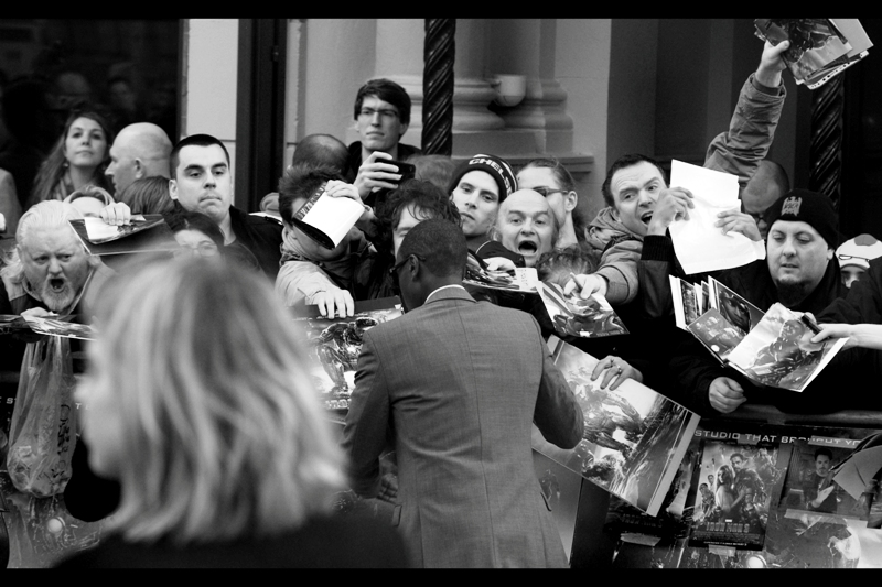 Civility in the Dealer Pen is on the verge of breakdown as actor Don Cheadle arrives.