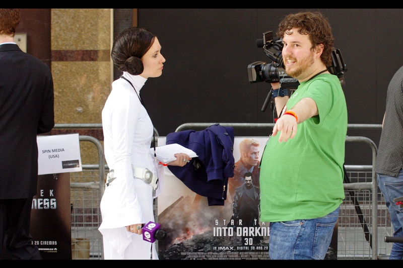 "You agreed it sounded like a great idea back at the station, so we're doing this. Dressing up in Star Wars gear at a Star Trek premiere is either going to get a laugh or get you thrown out. Either way, it's not like I stand to lose anything"