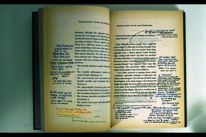 I got on the train afterwards and started reading. It seems my copy's of 'Ship of Theseus' been vandalised by a a couple of kids writing messages and notes to each other throughout. Ah... I see... .that's the story-within-a-story-on-top-of-a-story that this experience is about.