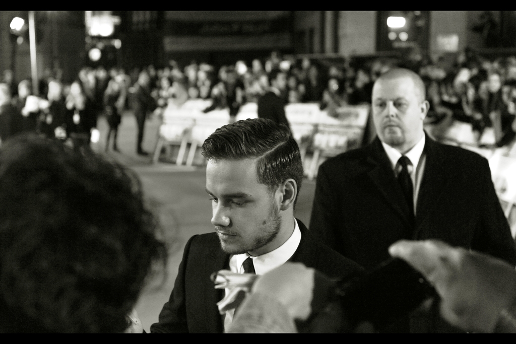 Just in case you thought it was safe to stop crying and shaking uncontrollably, here's another One Direction bandmember. I believe his name is Liam. (Girls in our area were still shouting out for Harry, so it was hard to tell).