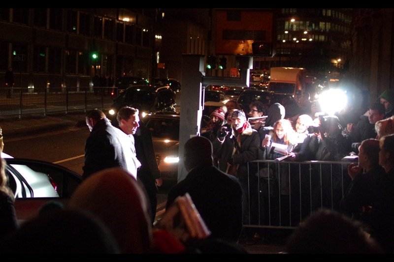 The man we're all here to see (if not Brendan Gleeson), BENEDICT CUMBERBATCH!! I'd be a lot more pissed off about the quality of these photos if I hadn't photographed him last week at the world premiere of "The Hobbit : Battle of the Five Armies" , and also "The Imitation Game" back in October .