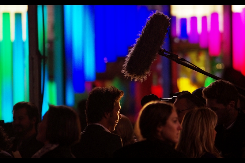 "That boom mike you're holding is amazing. Truly." Shawn Levy is the director of the film, and the two other ones in the trilogy.