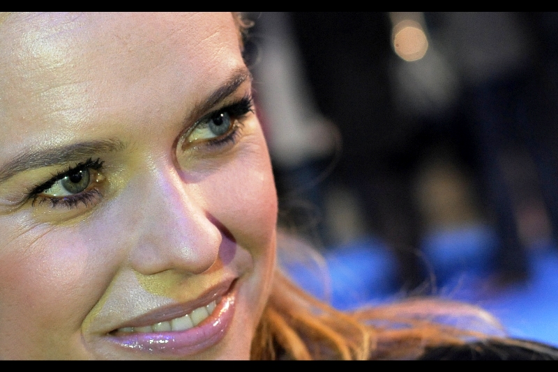 Alice Eve has Heterochromia Iridis - two different coloured irises. Which makes her kind of more awesome in my opinion. Possibly not enough to qualify for being a mutant in the X-Men, but she can hang out with my friends anytime.