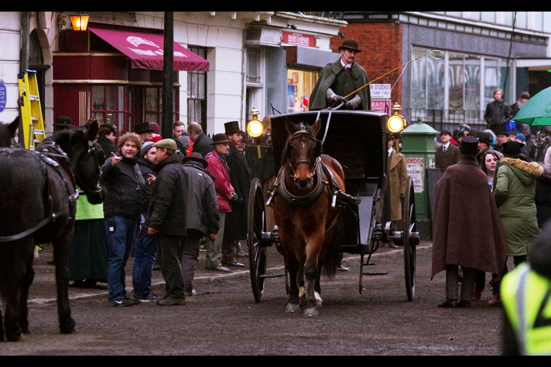 I hope the guy with the blonde afro and the pointing finger on the left is the Director or something. Otherwise, this is mostly just a photo celebrating me getting eye-contact with a horse.