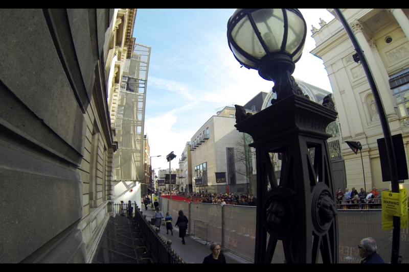 The Oliviers, while no doubt prestigious, do not *quite* attract the same number and ferocity of fans. That's why I decided to take a spot outside the usual public pen and photograph the event from a staircase. Why? Because it was there. And so was I.