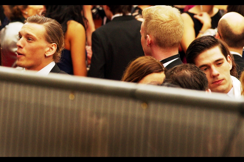 I don't know who the guy on the top left is, but there was slightly higher than average screaming when he got closer to the crowd. (OMG : I only realised afterwards that this is actor Jamie Campbell-Bower. I've never seen him without hair so windswept that I make sure to lash down all my possessions just in case a highly localised storm cell is following him around)