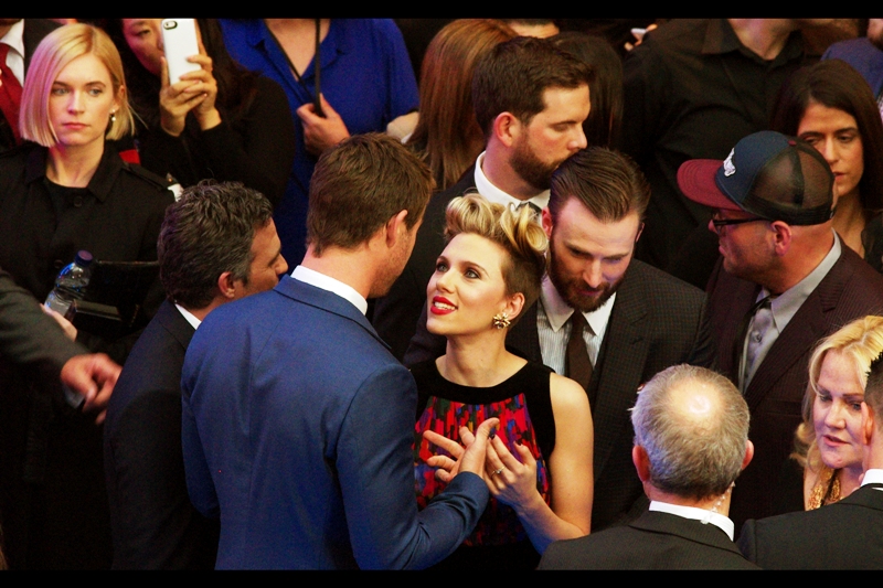 Girl at top left, looking at Chris Hemsworth : " Oh, would that those fingers were entwined in mine" Me, at laptop back home, looking at Scarlett Johansson " Oh, would that those fingers were entwined in mine"
