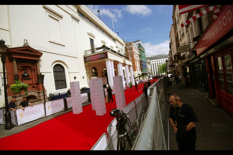 The Theatre Royal is on Drury Lane, just down the road from the Royal Opera House, which is where the ("real") Film Baftas are held each year. It is also smaller and more cramped. Still.. the carpet is red and the Bafta logo looks legit... so why not?