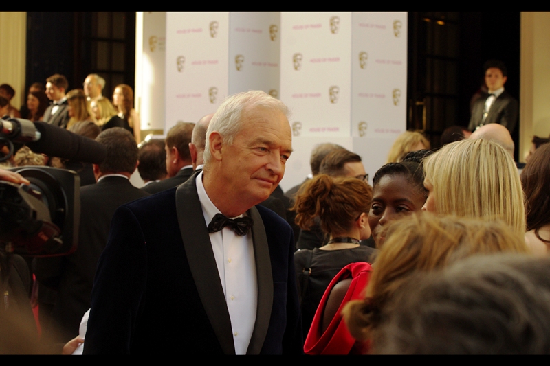 "I think I know who you are, but just to make it easier, just confirm you're not on Sherlock, or Game of Thrones, or Top Gear..." (edited to add : OMG - his name is Jon Snow. Like from Game of Thrones but without the scraggly Kit Harington hair) (he won a Bafta Fellowship on the night, so he's arguably even more importan than a fictional character)