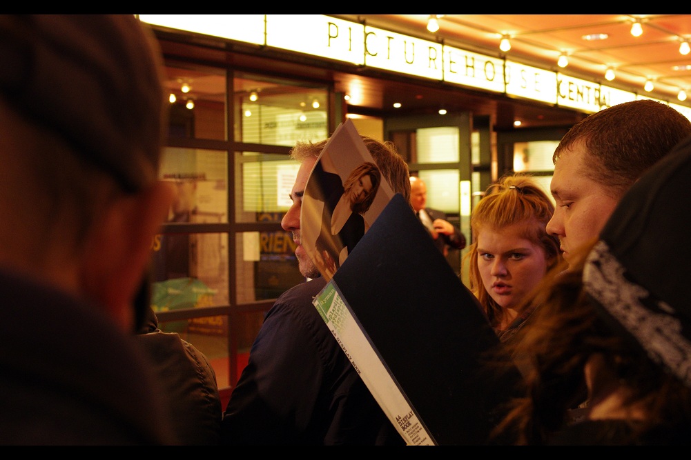 Representative sample of the kind of people I'm reluctantly spending my time with (another one of them is chainsmoking next to a sign reading 'no smoking in this area'). Meanwhile, if this is a photo of Ed Skrein then I clearly misremember who it is that I photographed at the premiere of "Ill Manors" back in the day.