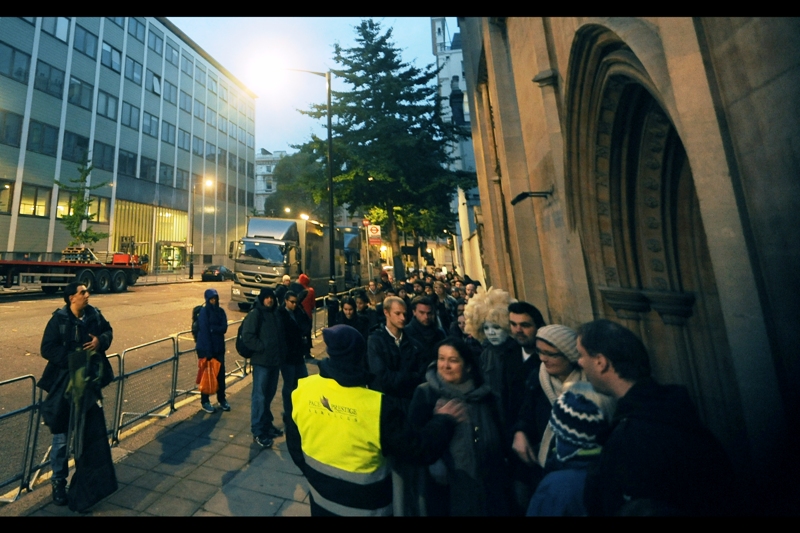 T-Minus 12 hours. The queue is now LONG. And security have assured us we'll get our wristbands 'sometime soon'. I am concerned by how I can translate this into a message to my boss in the office whereby I state I'll be at my desk 'sometime soon'.