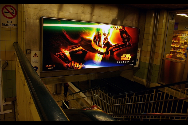 Advertising sign, Sydney's Town Hall. Remember this character and how important he was to the saga? (Years later I'm still not sure if he even knew he was working for Darth Sidious or not, or why exactly he had a cough) (Years, later, I'm worried that I still remember the things I'm not sure about this character)