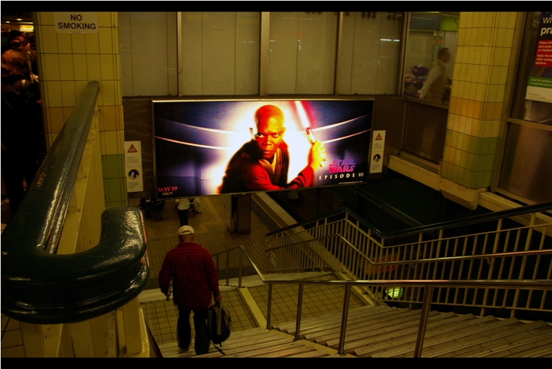OMG it's Samuel L Jackson!! No, not the poster - that's Jedi Master Mace Windu <TM> - I'm talking about the dude walking down the stairs. I think it's Samuel L Jackson, or rather I want it to be him so badly I'm not willing to walk downstairs and possibly find that it's not him.