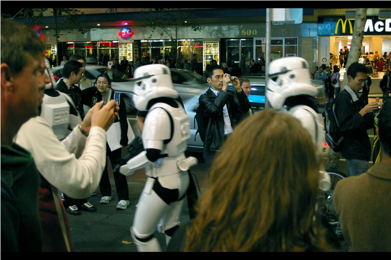 "If only these stormtroopers would get out of the way I could photograph that sweet marquee..."