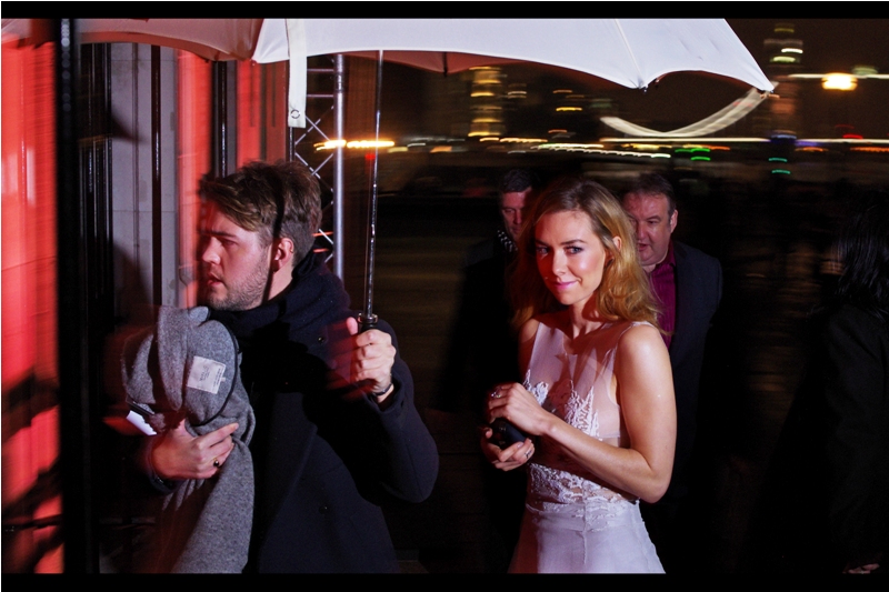 "Glad you guys are here! No ... seriously. Your flashes are lighting the way"