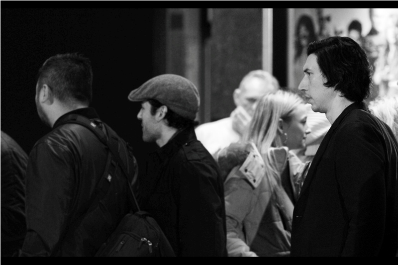 Adam Driver. Allegedly So Hot Right Now. (Adam Driver) (far right of photo... though the blurry dude with the Beanie is rightfully the focus of this shot)