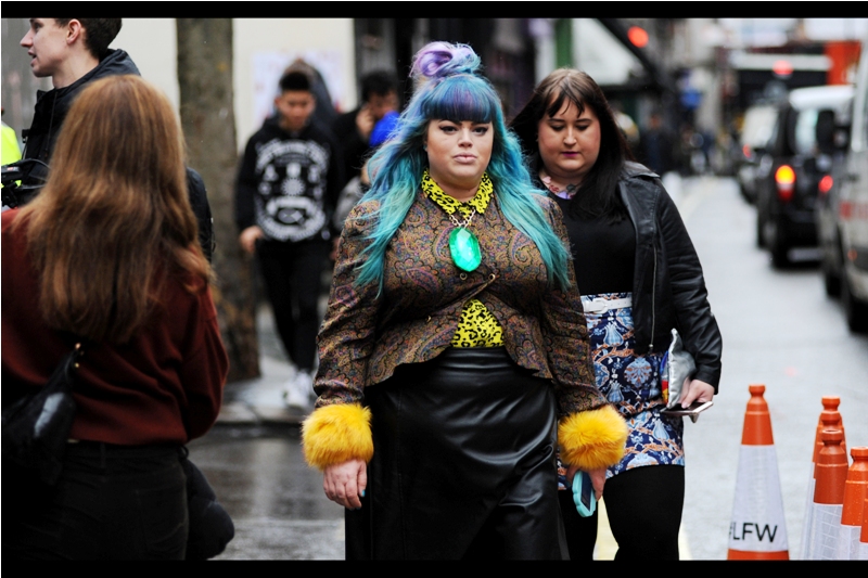 Can't tell if being ironic or fashionable. Damn you, fashion week!