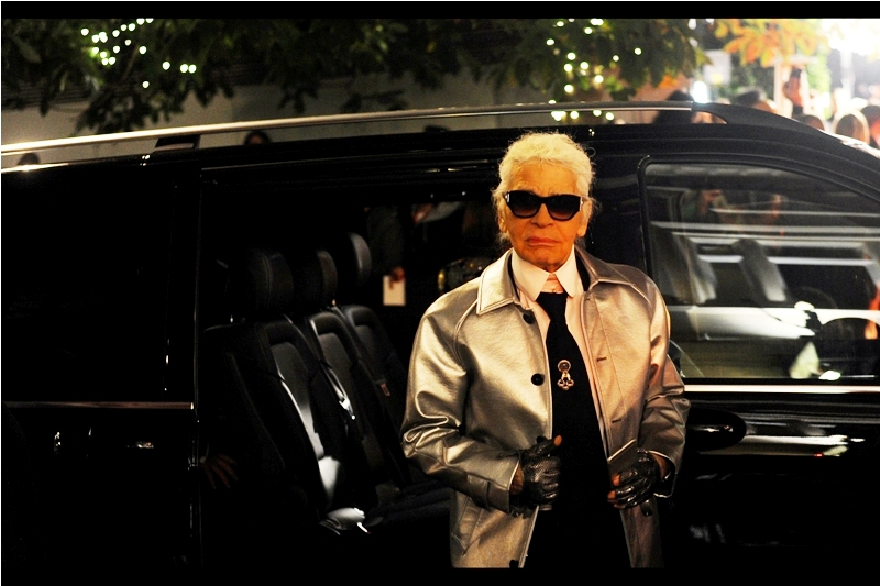 Karl Lagerfeld regards me with a look approximating to "and have you ever attracted a female of the same species with what you're wearing?" and a "thought not" that didn't wait for my answer at The 2015 British Fashion Awards.