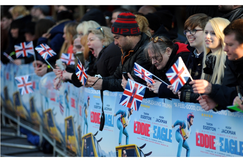 It's St Patrick Day, so enthusiasm for the Union Jack at this event was slightly lower than anticipated.