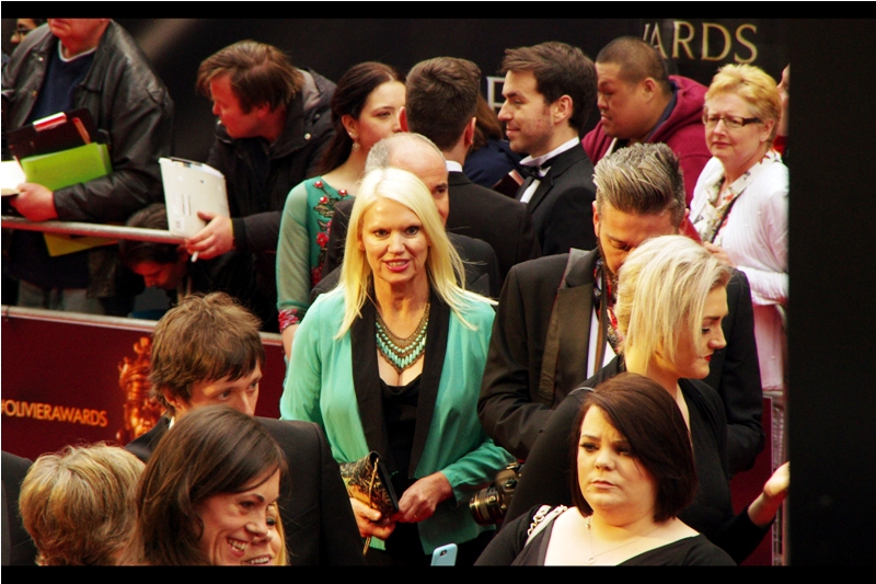 Update from the Olivier Awards Red Carpet Fashions : If turquoise is *in* this year, my entire wardrobe of black t-shirts is going to look like an all-in bet that went horribly wrong..