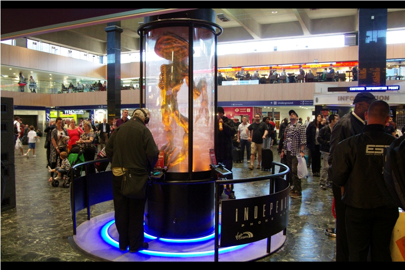 Meanwhile, back in the main concourse... "Would you stop staring at my a55 and get me out of here???"