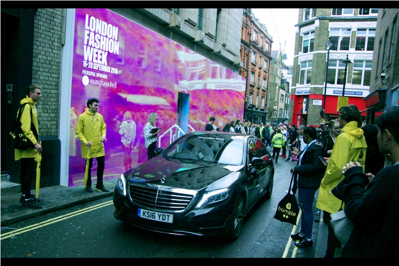 I still can't decide whether holding London Fashion Week in a parking garage within a labyrinthine maze of narrow one-way streets in Soho is an incomprehensibly stupid idea, or a kind of strange and ironic self-aware genius. Given we're talking about fashion, here.