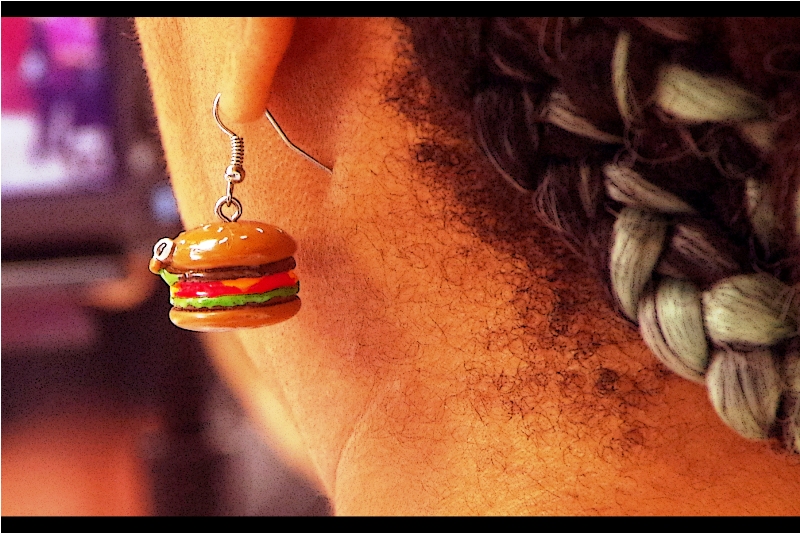 "The other ear is the Fries, the nose-ring is the Medium-size Coke.... and you probably don't want to know about where the Dessert is hanging"