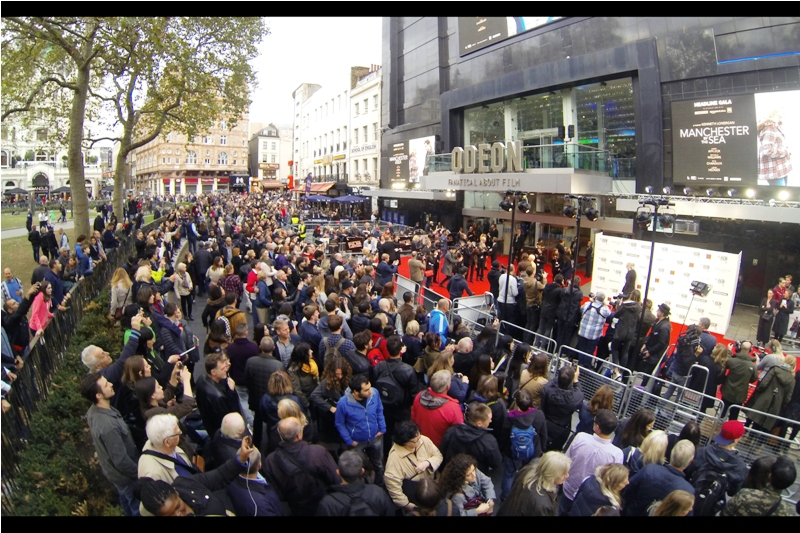 Helping me photograph this premiere above the crowded Saturday insanity is a light dirigible I've smuggled into Leicester Square (or... a modified powerpole selfie-stick with a GoPro mounted on it. But I prefer to call it a dirigible)
