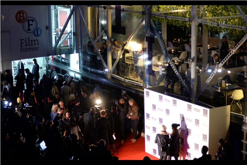 All of a sudden the guy inside the BFI Film Forever Cafe is photographing Gemma Arterton and Idris Elba being interviewed directly from front on and warm, and I'm wondering why I didn't think of that first.