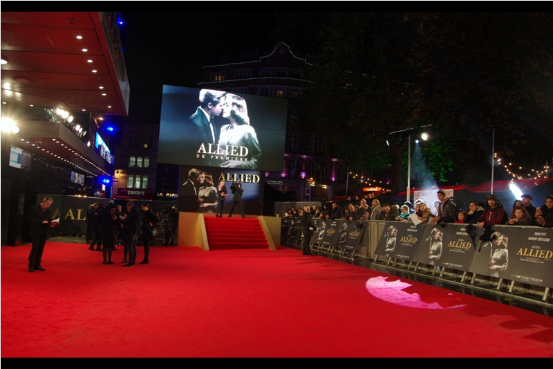 For the first time at a premiere at London's Odeon Leicester Square, they've put the stage at the south end and not the north or west. Is that important? Not as much as the forecast for heavy rain for all of the next three hours.