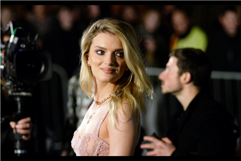 "He's still doing that creepy thing behind me isn't he? Damn... pretty sure my people asked his people to tell him to stop. And they were holding baseball bats when they did so" (editd to add : Lily Donaldson, Victoria's Secret Model)
