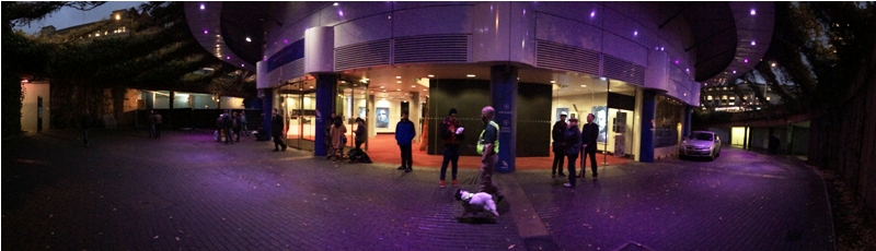 After some level of deduction as to where the ' location to be confirmed ' 'fan event' would be, I end up at BFI Imax, currently featuring some exclusion barriers to the left, plus about a dozen people not sure what they were doing there, and an explosives sniffer dog. Looks like my hunch was right.