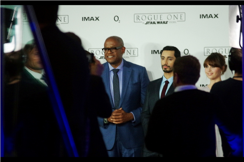 Forrest Whittaker, centre, is in this movie and I've never photographed him before, while to the right there's Riz Ahmed ( he was in 'ill Manors' ) and a smudge further to the right that might or might not be Felicity Jones.
