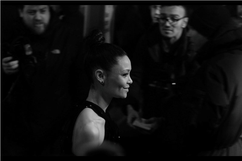 Side-view of Actress Thandie Newton. She declined to pose for the Paparazzi (I was in their pen as the entry requirements amounted to "you have a camera? okay, then...." and by the end of the night that had extended to ' you have a mobile phone with a camera? okay, then...")