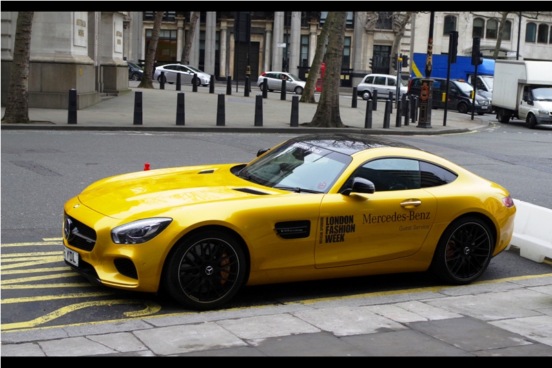 This Mercedes AMG has been parked in the same spot every day of LFW so far. There's every chance it's simply a prop car.