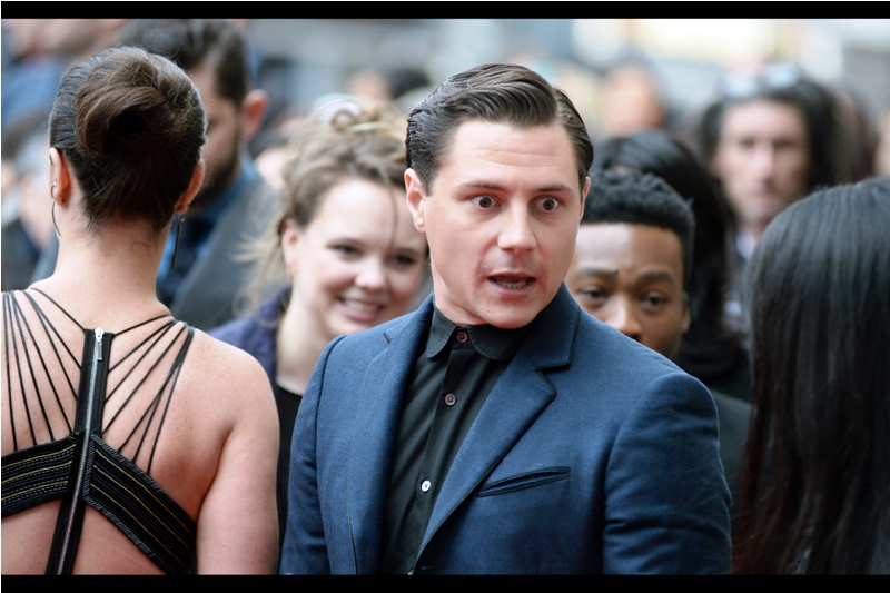 "No, I'm not scared. I just don't want that backing wall to do to my suit what it just did to the dress of the lady behind me!" (edited to add : I don't know who this is) (edited to edit to add : it's Augustus Prew from Ben Wheatley's "Free Fire" - with thanks to Valentina/Val83 on twitter!)