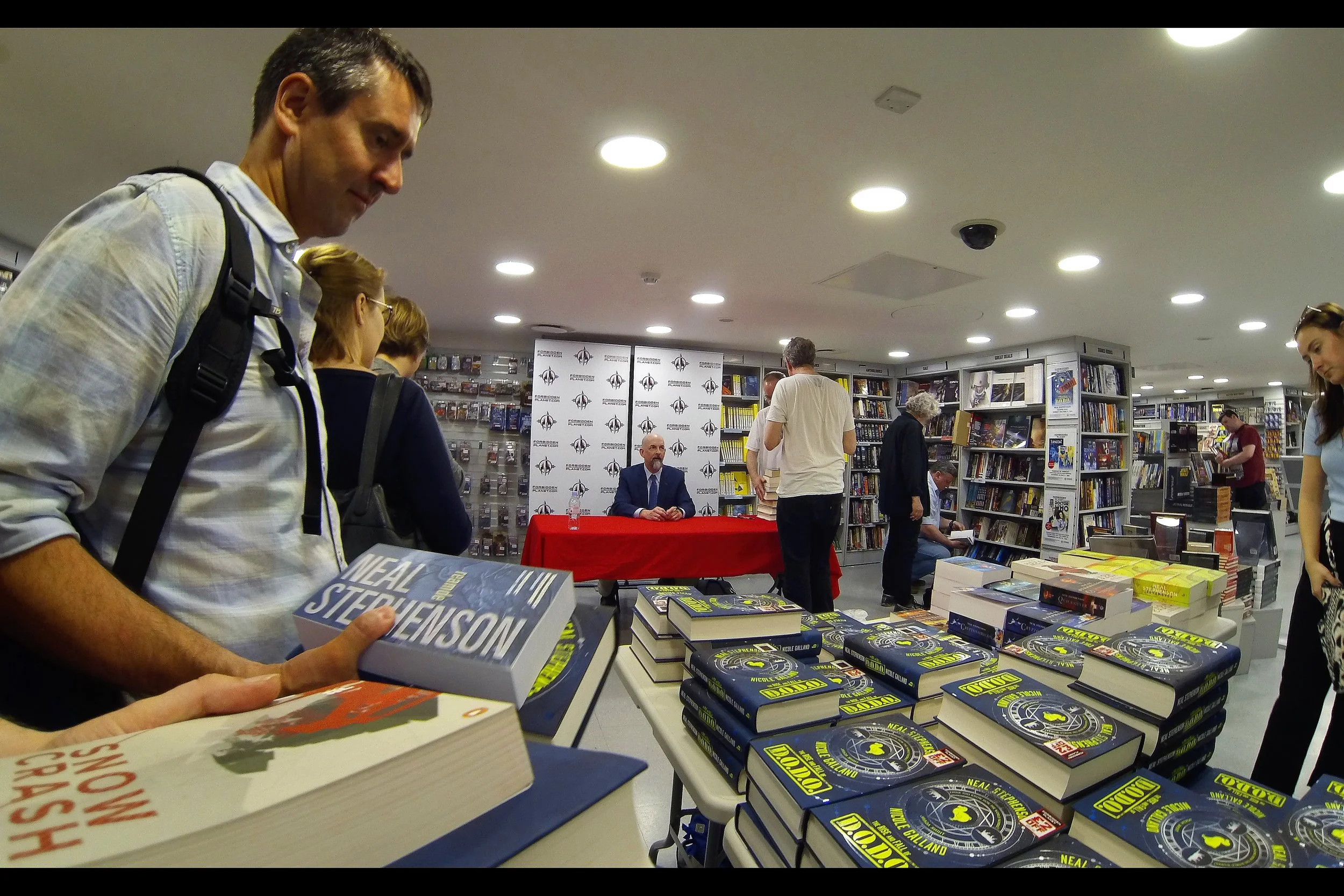 "I notice some of these are already signed. Can I get one of those and grab an second signature?" (happened to me with a George RR Martin book once. True story!)