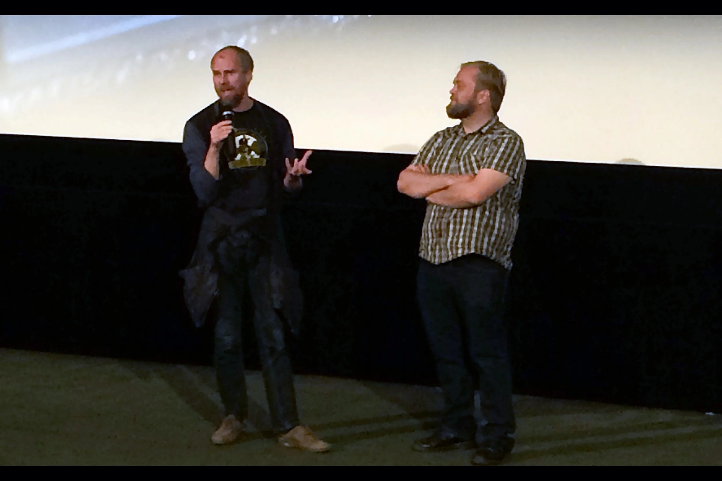 "We'll be back after the film to answer your questions. As it is, the film is meant to be somewhat surreal, so if you don't get it, don't ask us what it's about. Because that's cheating"