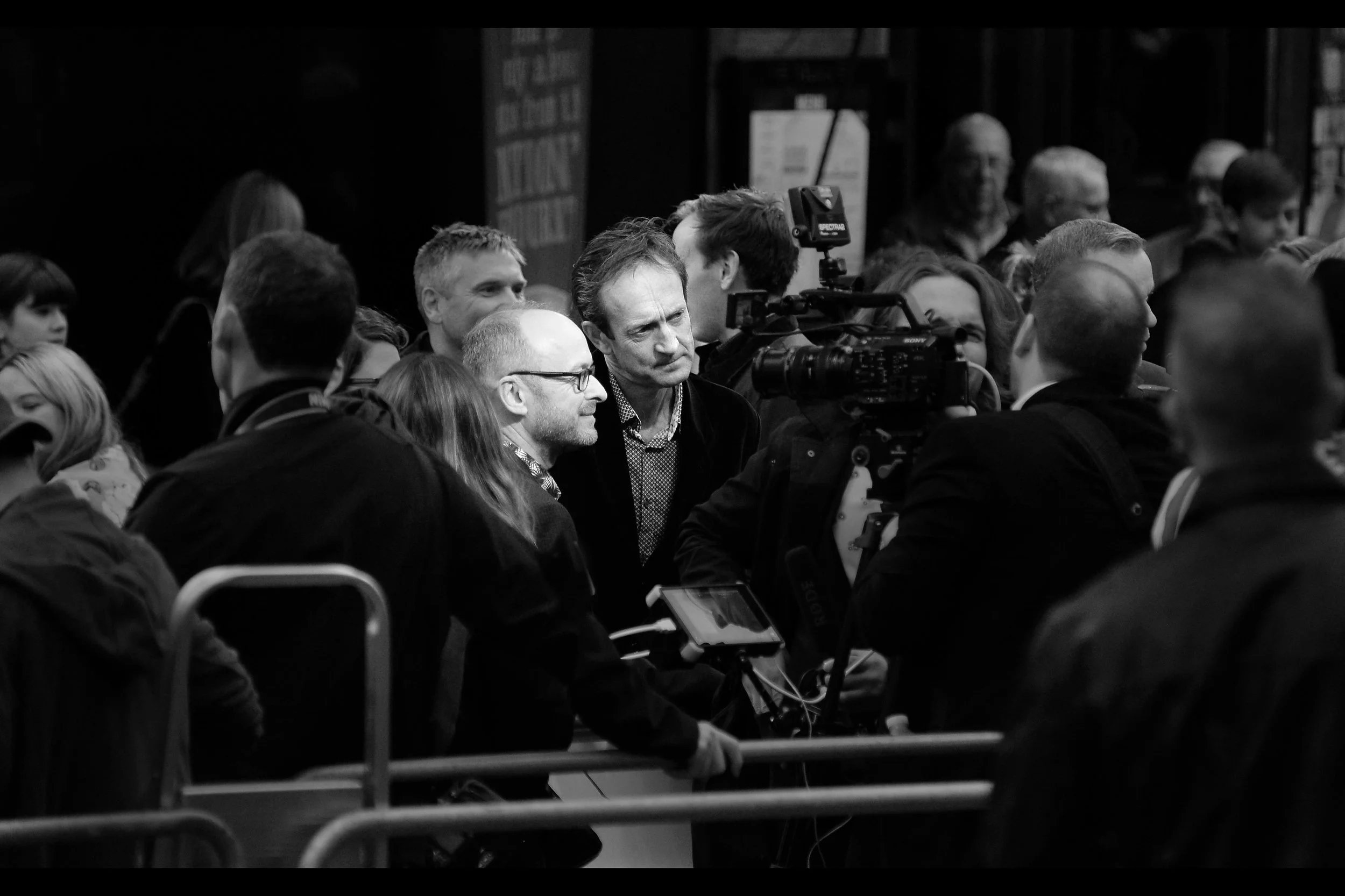 "What's the movie about? Well... there's a journey. And there's an end. And some stuff in the middle. Speaking linearly in a four-dimensional sense, I mean" Unwilling to leave my 'comfortable' spot just yet, I take a photo of screenwriter Simon Reade (left) and producer Guy de Beaujeu (right)