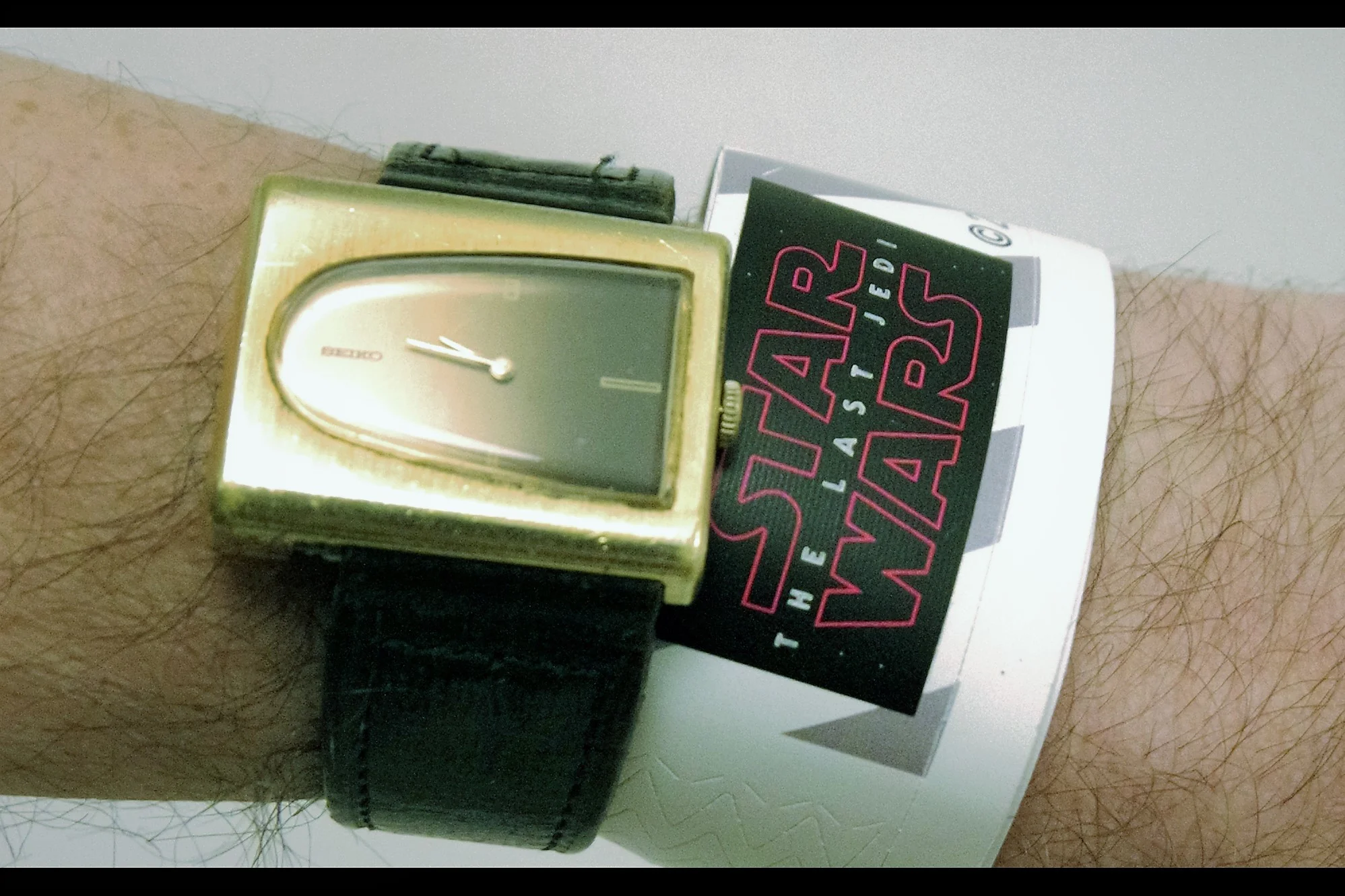 T-Minus something like 26 hours... and it seems my plan to get into this premiere has worked. And although I publicly called 'The Force Awakens' "a work of craft and calculation but not art or love" , which I totally stand by because it's 99% true... I've got a wristband for tomorrow's premiere. And I've got it one day early! (and no, the watch is NOT for sale)