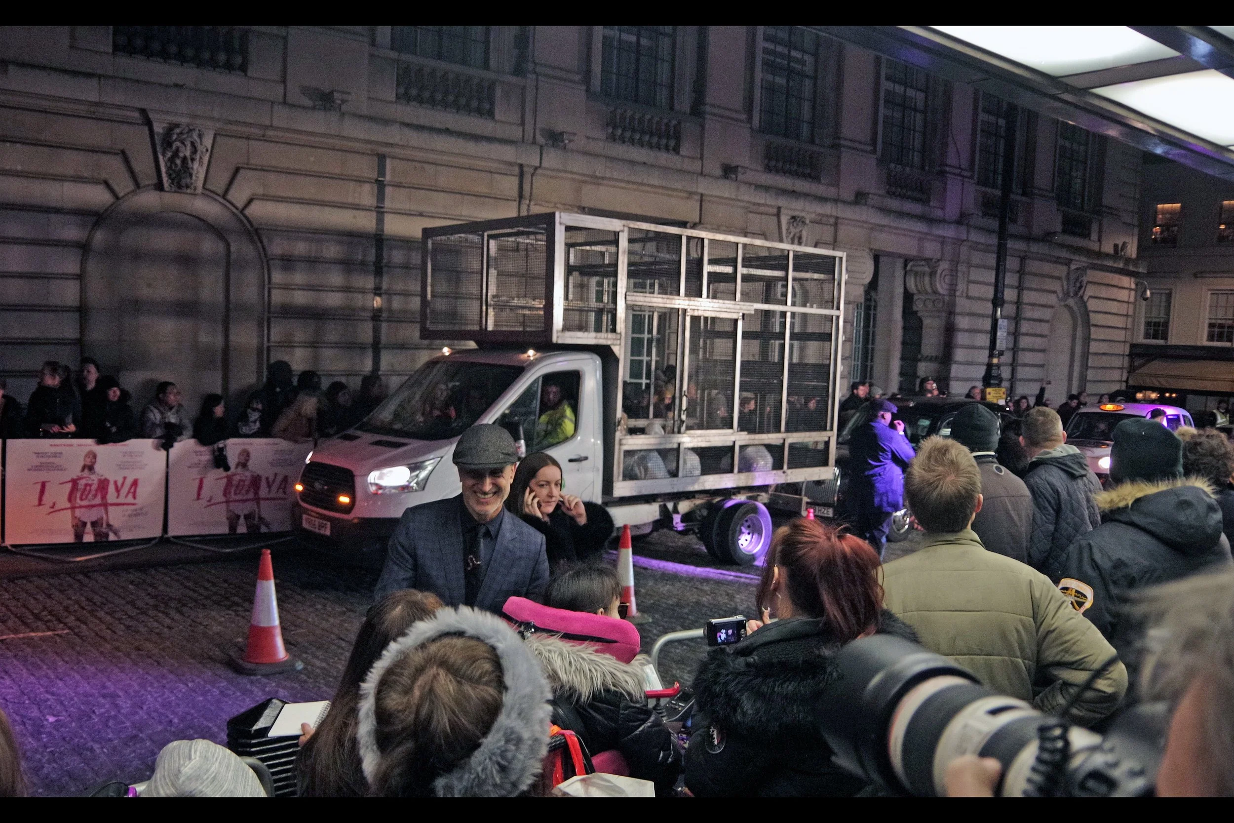 Sadly they don't always close down the road at Curzon Mayfair premieres (though they did for the premiere for 'The Mercy' a bit under a fortnight ago) - but it's not every premiere that gets a caged garbage truck making a passthrough.
