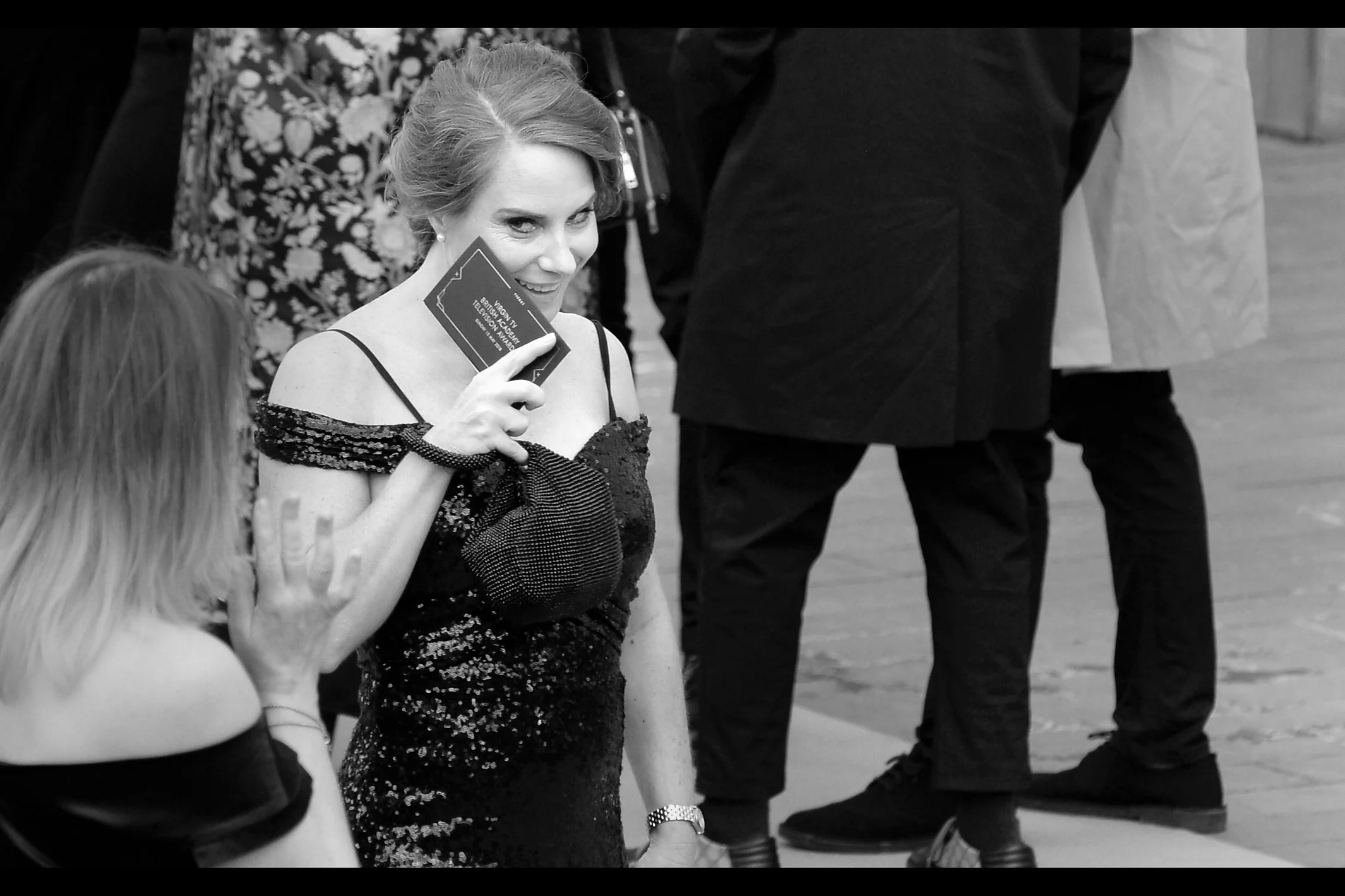 "Guess what I got!!!!! No... you're not allowed to read the writing - that's too much of a clue"