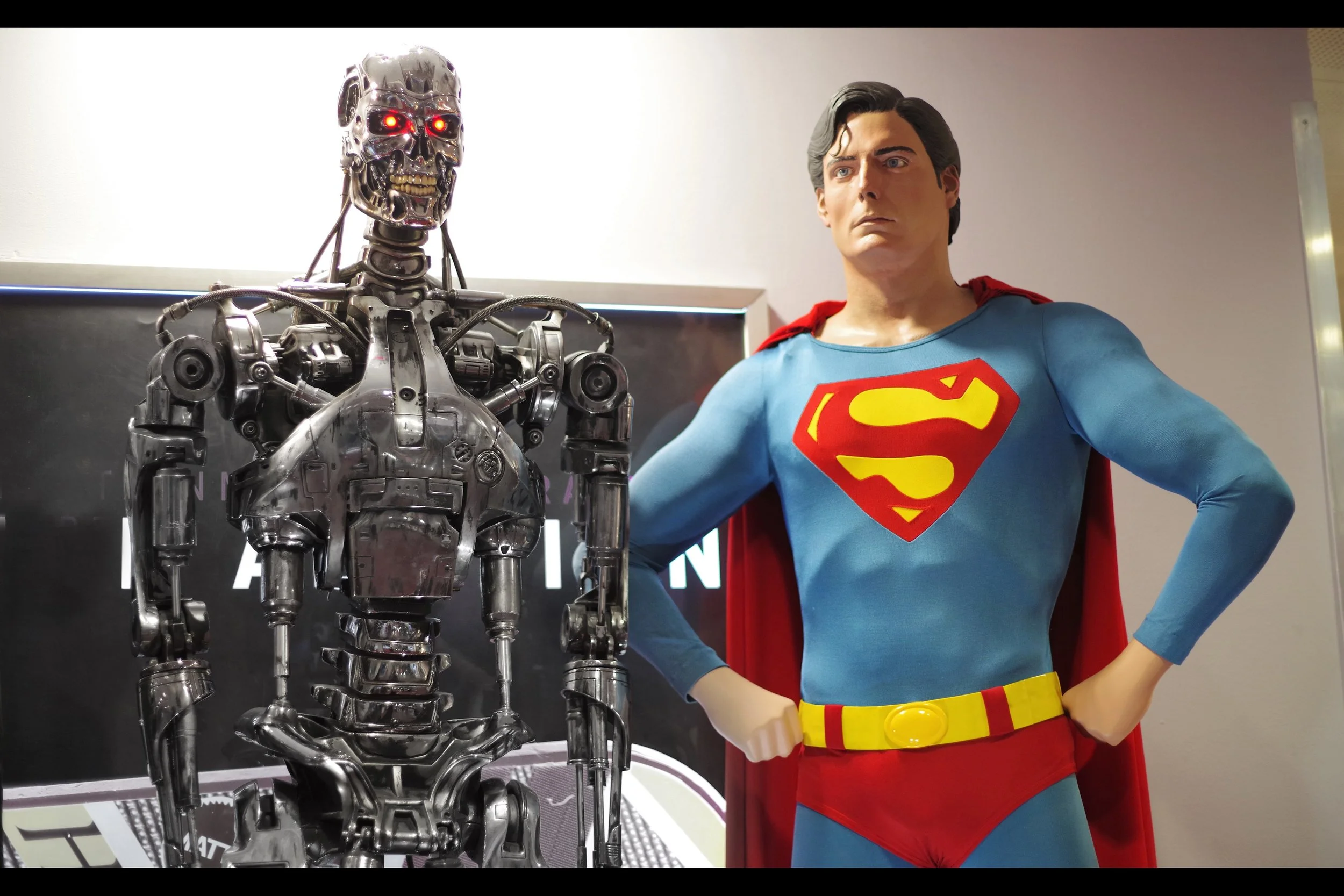 "I am a robot, and therefore any smile of smug satisfaction you see coming from me is on you, not me." T800 Endoskeleton from Terminator 2. Winning bid £200,000 Christopher Reeve's Superman II costume. Winning bid £130,000
