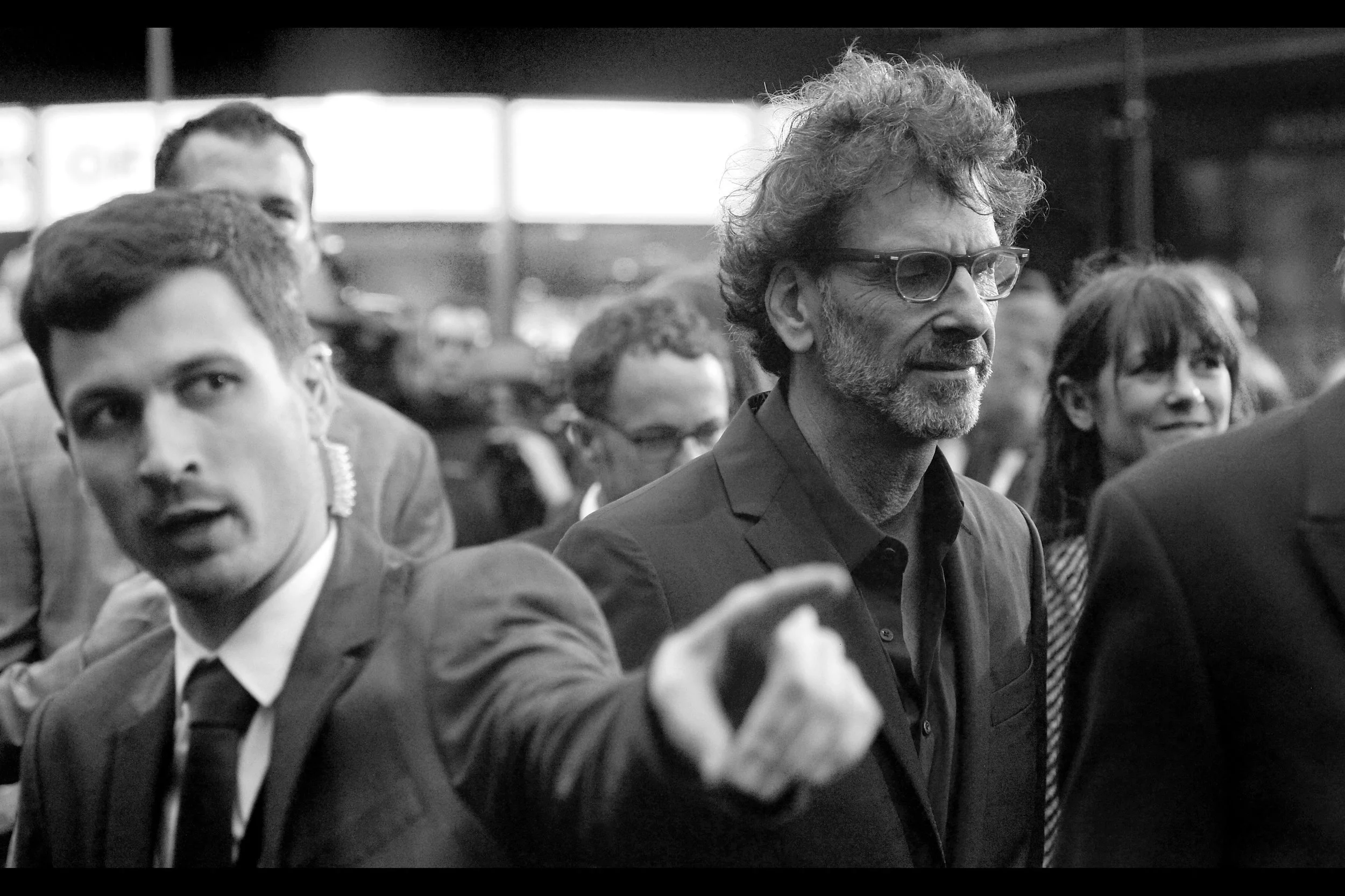 “Joel Coen is behind me and moving fast…. but there’s a really nice steak place just around that corner you might want to check out.”