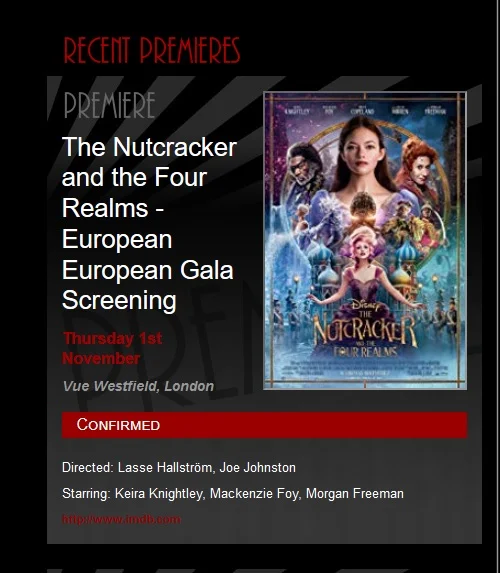 in the afternoon of November 2nd, premierescene retrospectively exonnerates itself by now referring to the “recent” event it previously called a “European Premiere” …. a hastily-corrected “European European Gala Screening”. Nice touch with the double-use of “European”. You’d call it successful revisionist history…. if your skills were slightly better.