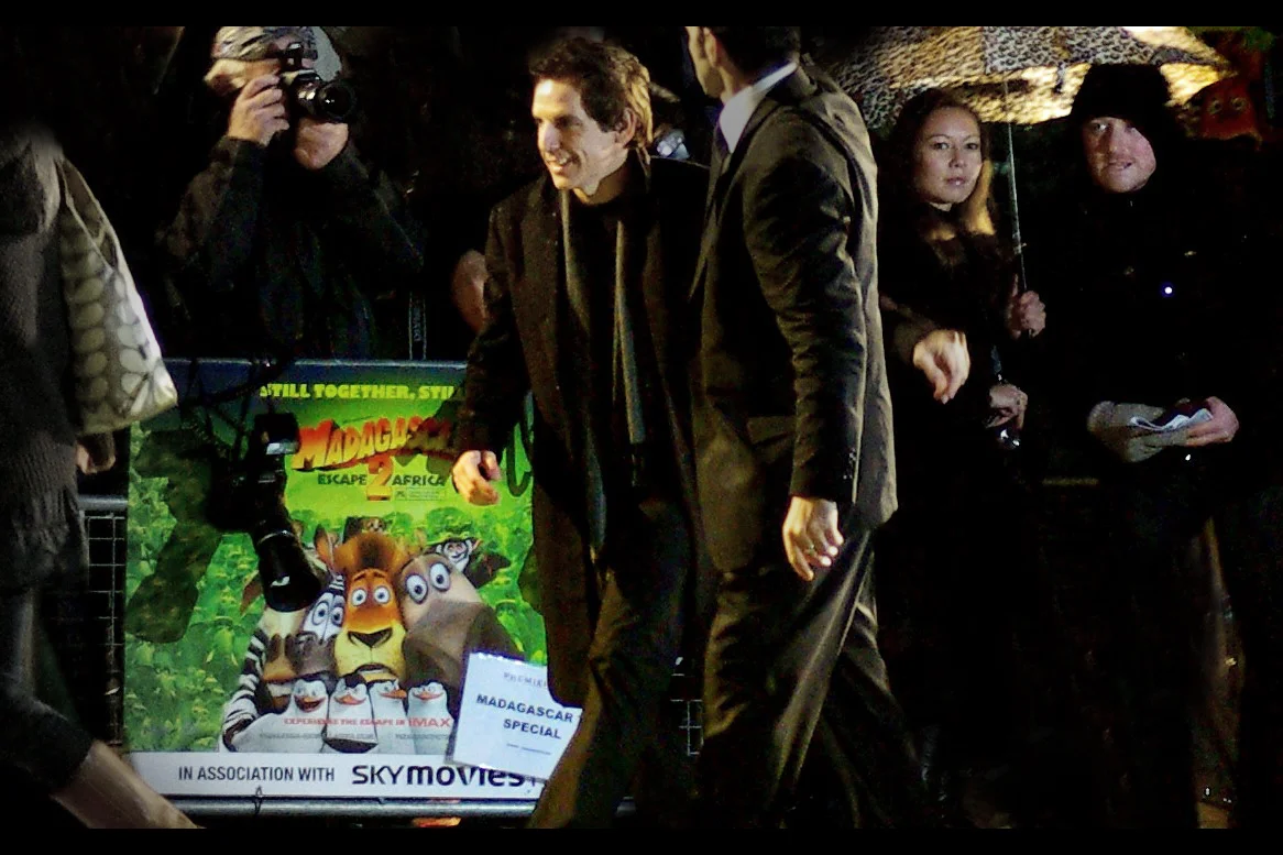 Madagascar 2. The stars were all there, except David Schwimmer. Which is odd, because seriously, what's he done since the previous Madagascar?? (This meanwhile is Ben Stiller... he's been in Tropic Thunder recently. I know that because I photographed him at the premiere for that film)